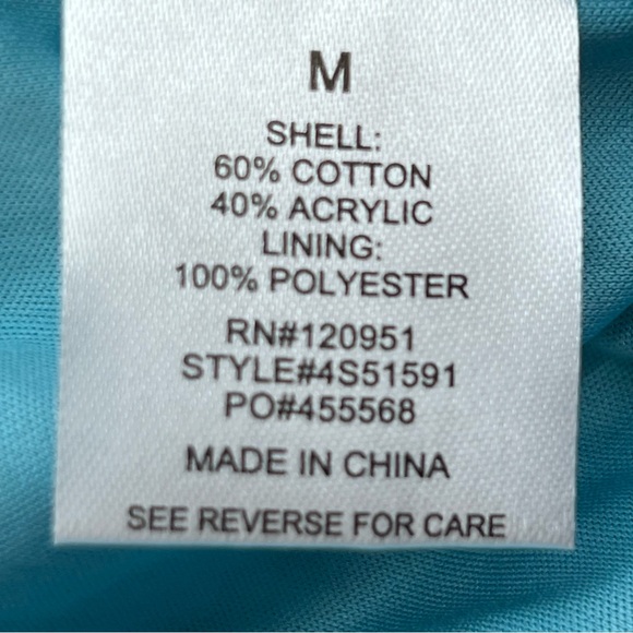 Olive & Oak Turquoise Knit Spaghetti Strap Drawstring Lined Dress-Size M - Picture 12 of 12